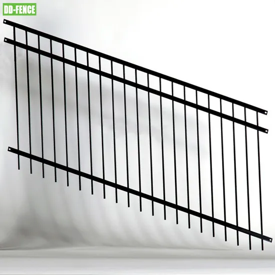 China Supplier Metal Steel Welding Flat Top Aluminum Fence Rackable Fence Ornamental Wrought Iron Fencing for Garden 