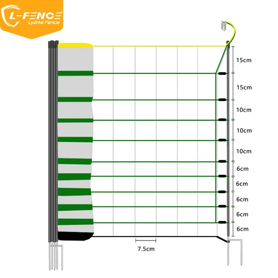 Lydite OEM Farm Fencing 90cm Height Double Spikes 14 Posts Poultry Netting Semi