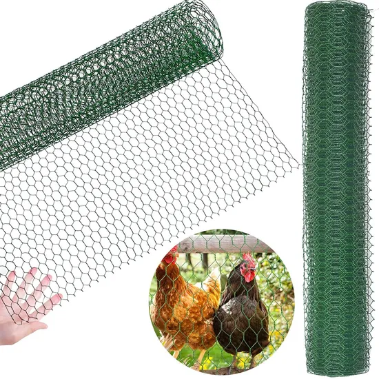 PVC/Galvanized Hexagonal Wire Mesh Netting Poultry Fence Netting 